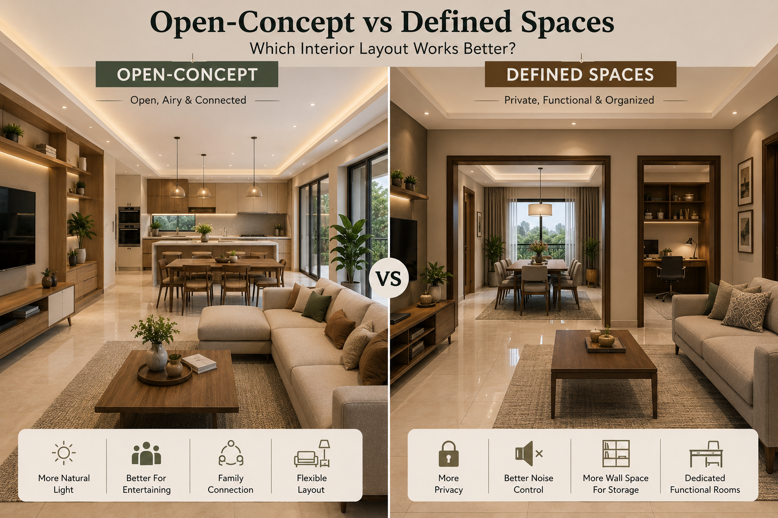Open Concept vs Defined Spaces: Which Interior Layout Works Better For You?